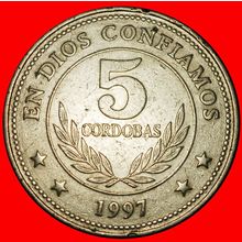 Ⰶ GERMANY (1997-2000): NICARAGUA ★ 5 CORDOBAS 1997 RAINBOW!★LOW START★NO RESERVE