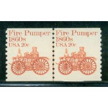 1908 20c Fire Pumper Very Fine MNH Dry Gum CNP Left 1 W0255