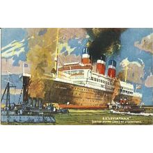 United States Lines SS LEVIATHAN Tuck Oilette Postcard (3592)