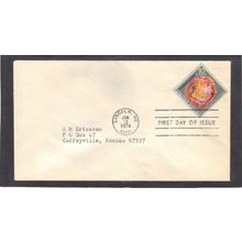 FDC 1538 10c Petrified Wood (No Cachet-Typed/A) CV42235