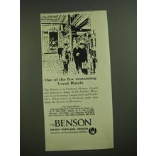 1968 The Benson Hotel Advertisement - One of the few remaining great hotels