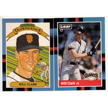 Two 1988 Leaf Will Clark baseball cards #21 & #170 - Giants