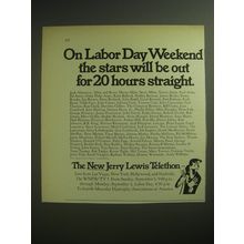 1974 Jerry Lewis Telethon Ad - On Labor Day Weekend the stars will be out