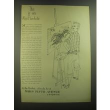 1946 Saks Fifth Avenue Advertisement - art by Burris - This is our Miss Flamboda