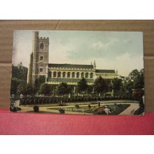 FULHAM CHURCH, LONDON used antique postcard 1907 pm. Rush and Warwick =