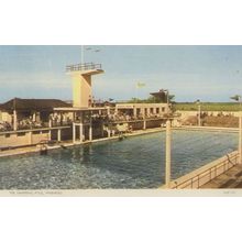 Scary Diving Board at Minehead Swimming Pool 1960s Postcard