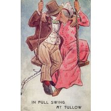 In Full Swing At Treharris Welsh Lovers Old Comic Wales Postcard
