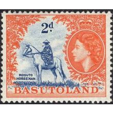 Basutoland QEII 1954 2d Deep Bright Blue & Orange Mounted Mint MM SG 45 stamp