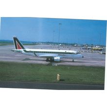 EMBRAER 170 AIRCRAFT ALITALIA AT BIRMINGHAM AIRPORT. CARD NO BHX 73