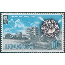 Tanganyika 1961 10s black, reddish purple & light blue SG118 CTO