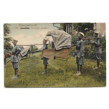 Postcard "The Jhampanies carrying Dandee" men sedan chair Malaya or India ?