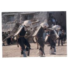 PUEBLO EAGLE DANCERS, New Mexico postcard c.1981 unused =
