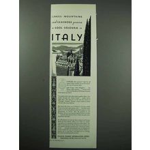 1931 Italy Tourism Ad - Lakes, Mountains and Seashore