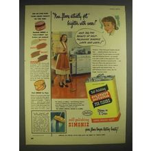 1948 Simoniz Wax Ad - Floors Get Brighter With Wear