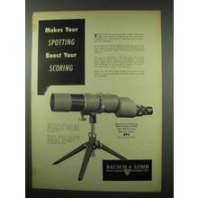 1951 Bausch & Lomb 60mm Spotting Scope Ad - Scoring