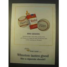 1963 Winston Cigarettes Ad - Big League