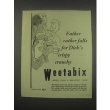 1949 Weetabix Crackers Ad - Father rather falls for Dick's crispy crunchy