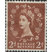 GB, QE II Wilding definitive, brown 1957, 2d