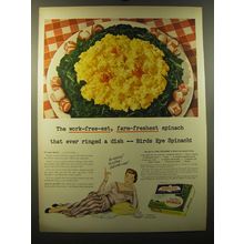 1949 Birds Eye Spinach Ad - The work-free-est, farm-freshest spinach