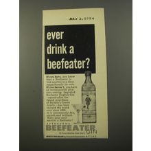 1954 Beefeater Gin Advertisement - Ever drink a beefeater?