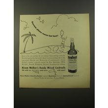 1954 Hiram Walker's Extra Dry Martini Cocktail Ad - Overseas planes rescue