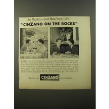 1954 Cinzano Vermouth Ad - In Naples - and New York - it's Cinzano on the Rocks
