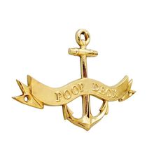 Pack Of 2] Brass Poop Deck Anchor With Ribbon Sign 8""