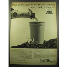 1960 Paul Masson Champagne Ad - Pack champagne in the picnic hamper!