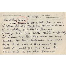 Alan Don Dean of Westminster National Portrait Gallery Hand Signed Letter