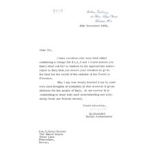 Gastone Guidotti Italian London Ambassador 1966 Hand Signed Letter