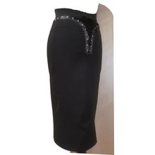 TFNC Black Skirt Corset Satin Detail Pencil Size 1 / S Small 8 UK
