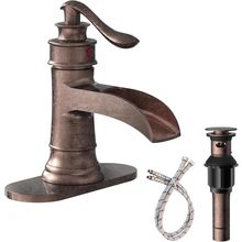 Homevacious Bathroom Faucet Copper Waterfall Bathroom Sink Faucets with Single H