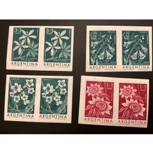 ICOLLECTZONE Argentina B26-29 imperf pairs Flower Set orchids
