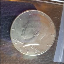1986-D Kennedy Half Dollar, Circulated but NICE !