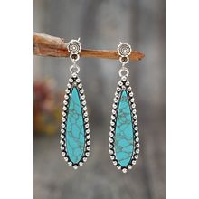 Silvery Vintage Bohemian Turquoise Alloy Earrings