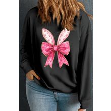 Black Easter Day Bow Graphic Plus Size Sweatshirt