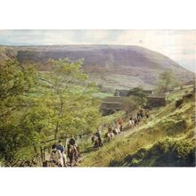 YOUTH HOSTEL PONY TREKKING, Black Mountains, Brecon Beacons, Wales postcard #