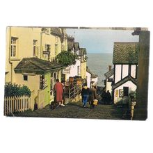 DOWN-A-LONG, CLOVELLY, DEVON .used postcard by Plastichrome 1961 postmark =