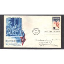 FDC Art Craft 1249 5c Register and Vote (Cachet-Penciled/A) CV42065