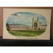CLARE COLLEGE & KING'S COLLEGE CHAPEL, Cambridge unused postcard ColourmaSTER =