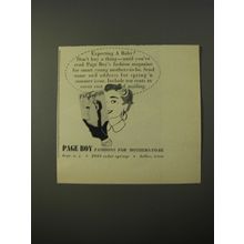 1954 Page Boy Fashion Ad - Expecting a baby?