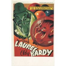 Stan Laurel Birthplace & Hardy Saltimbanques Rare Poster Postcard