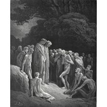 DANTE AND VIRGIL AMONG THE GLUTTONS 1903 Gustave Doré ANTIQUE ENGRAVING #2