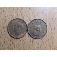 GB 1944 George VI Wren Farthing Coin