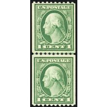 448, Mint VF NH 1¢ Coil Line Pair - Stuart Katz