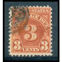 Used J82 3c Postage Due Just Clears WA1374
