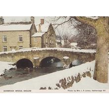 Barbrook Bridge Baslow at Christmas Snow Rare Derby Womens Institute Postcard