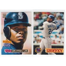 TWO 1994 Topps Stadium Club Ken Griffey Jr. cards-Leader #529, Dugout Dirt #7