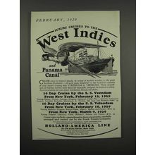 1929 Holland-America Line Ad - West Indies