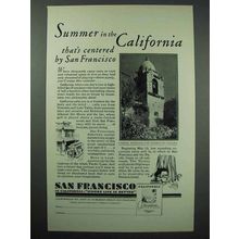 1930 San Francisco California Tourism Ad - Summer